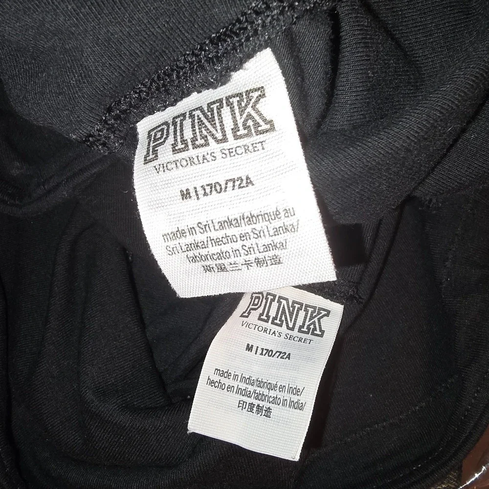 Victorias Secret LOVE PINK Leggings Pants Sz M Athletic Rainbow Logo Lot 2 Yoga - Picture 7 of 8